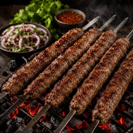 Мясо жарится на открытом огне